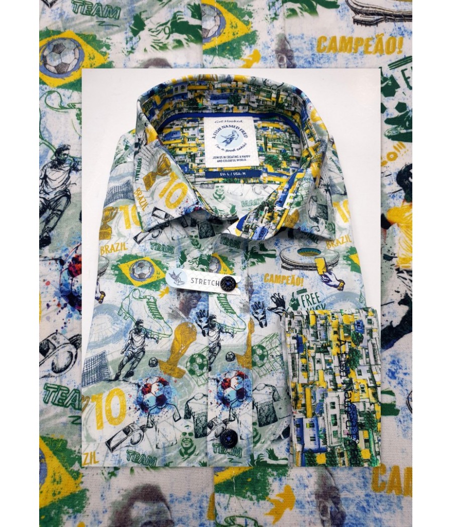 CHEMISE IMPRIME EXCLUSIF "BRAZIL" FOOTBALL - A FISH NAMED FRED